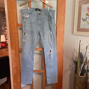 Hollister Mens Distressed Skinny Jeans